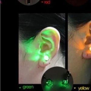 GREEN LIGHT UP EARRINGS by Platube